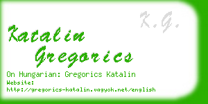 katalin gregorics business card